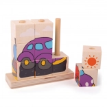 Houten puzzel Bigjigs Baby Vervoersmiddelen