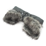 Handwarmers voor kinderwagen 2-in-1 met bont – grafiet