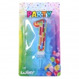 Party candle number 1 stripes