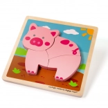 Puzzle D'Encastrement Pour Enfants Petit Cochon