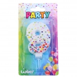 Party Candle Number 9 with Polka Dots
