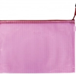 Pochette maillée zippée A5 – rose (lot de 5)