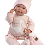 Realistic baby doll with sounds and soft fabric body