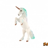 Licorne en plastique blanc‑bleu 18 cm