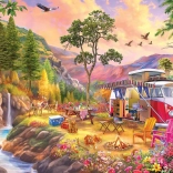EUROGRAPHICS Puzzle mit VW Bus-Motiv  ein Paradies für Camper 1000 Teile