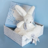 Coffret cadeau Doudou bleu - lapin avec couverture