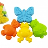 moules en plastique pour sable animaux, lot de 4 pcs dans un filet