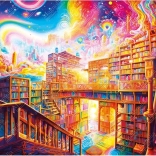 Puzzle Stadt der Bücher 1000 Teile MAGNOLIA