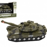 Plastic friction-powered tank with lights and sounds, 20 cm