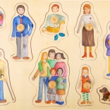 Small foot puzzle en bois Famille