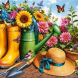Puzzle Golden Boots in the Garden 1000 Pieces
