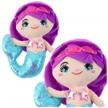 Plush Mermaid with Sequin Tail Turquoise 28 cm