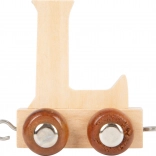 Wooden train car with letter L for railway sets small foot