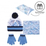 Girls’ winter set hat, gloves and neck warmer FROZEN 2 with pom-pom