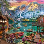 Puzzel Lago di Braies, Italië 1000 stukjes