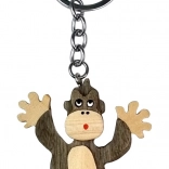 Porte-clés en bois Singe pour enfants