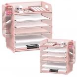 metal pink desk organizer