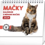 Bureaukalender Katten 2024 met kattennamen 16,5 × 13 cm