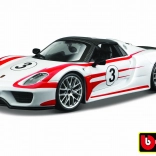 Modèle de voiture en métal 1:24 Porsche 918 Weissach – blanc