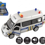Politiewagen met licht en geluid, 15 cm, metaal/kunststof, met terugtrekmotor