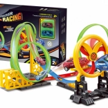 Racing Track for Kids with Moving Hoop and 2 LED Cars with 3 Loops