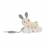 Lapin à tirer en bois avec son petit BIGJIGS TOYS