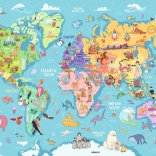 Puzzel Wereldkaart XXL 100 stukjes