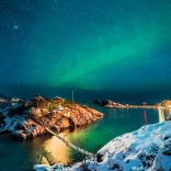 Puzzel 500 stukjes Poollicht boven Bergsfjord