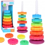 Colorful Spiral Tower for Kids – Sensorimotor Stacking Toy