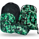 Set BAAGL Coolmate Green: backpack, pencil case, sack