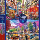 Puzzel 2×500 stukjes Europese metropolen