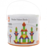 VIGA houten platte blokken montessori 250 stuks in emmer