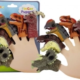 Marionnettes à doigt en caoutchouc dinosaures, set de 5 pièces