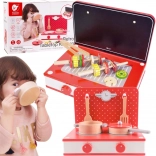 Cuisine en bois 2-en-1 avec gril et cuisinière pour enfants 22pcs