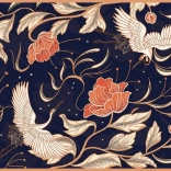 Puzzel Geheime Tuin: Kranen en bloemen 500 stukjes