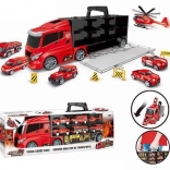 Transportvrachtwagen met brandweer en accessoires