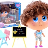 Teacher Doll Tymek – school set with blackboard and desk – Blue