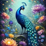 Puzzle Flowers and Peacock 500 Pieces