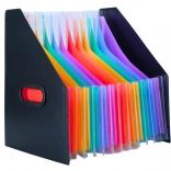 Chemise verticale organisateur de documents avec onglets colorés noir A4