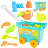 Blue sand cart with accessories
