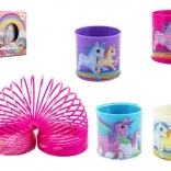 Kunststof spiraalveer met eenhoorns, diameter 6,5 cm