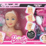 Children's beauty set with styling head and battery-powered hairdryer