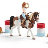 Schleich Horse Club set d’équitation western Hannah – set de barrel racing