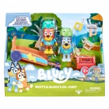 Figurines Bluey Kart avec 2 figurines de chiens
