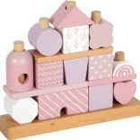 Small Foot Maison empilable en bois pastel