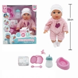 pop Tosia 35 cm drinkt en plast met accessoires