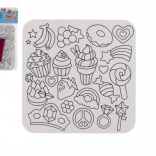 Creatieve set toveren met glanzende folieplaatjes