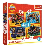 Puzzle 4-en-1 SAM LE POMPIER – pompiers en intervention (35, 48, 54, 70 pièces) Trefl