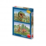 Puzzle DINO Combat des dinosaures 2×48 pièces