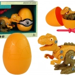 Kit de construction dinosaure Tyrannosaurus rex avec œuf et tournevis – orange